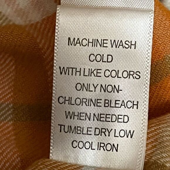 PacSun Orange and White Casual Button Down Shirt Mens Medium - Picture 9 of 11